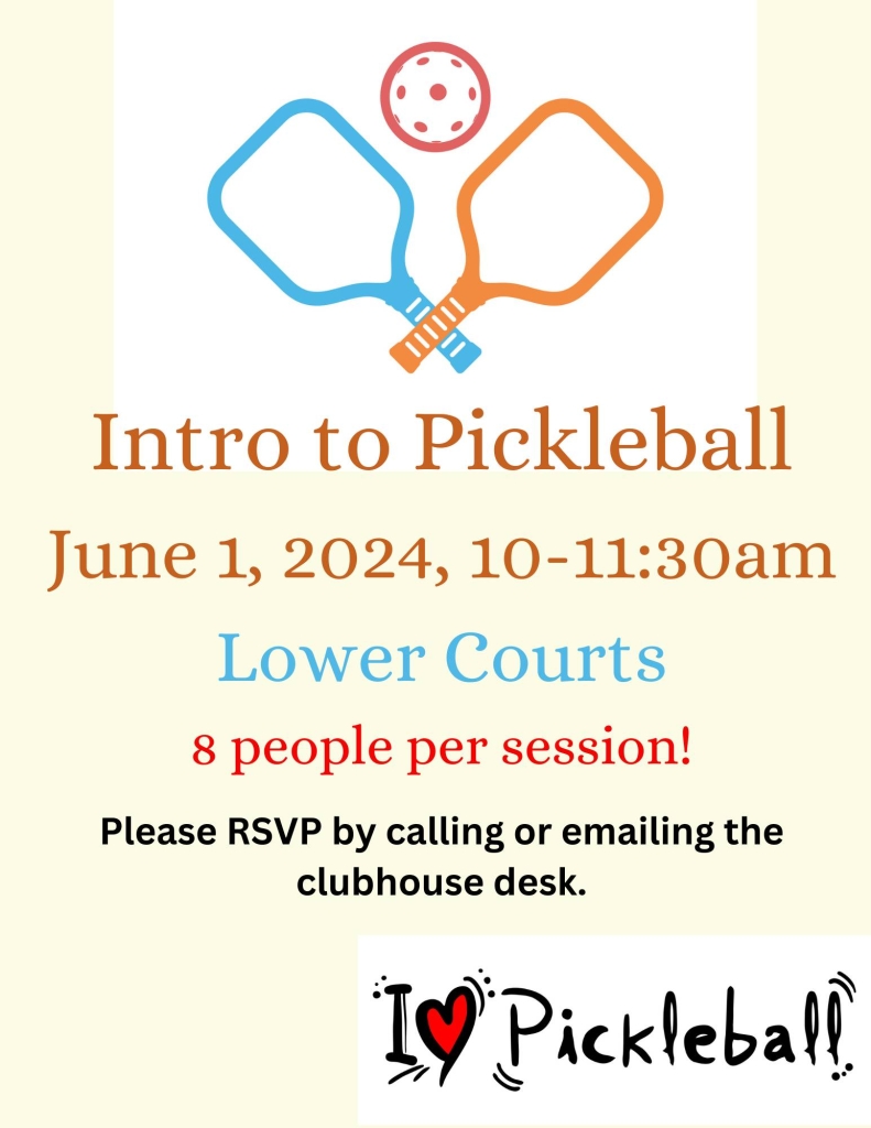 Pickleball event poster with pickleball paddles